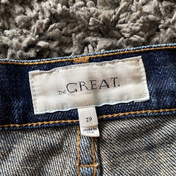 THE GREAT. The Cut Off Short Denim Shorts Size 29 - Picture 3 of 12